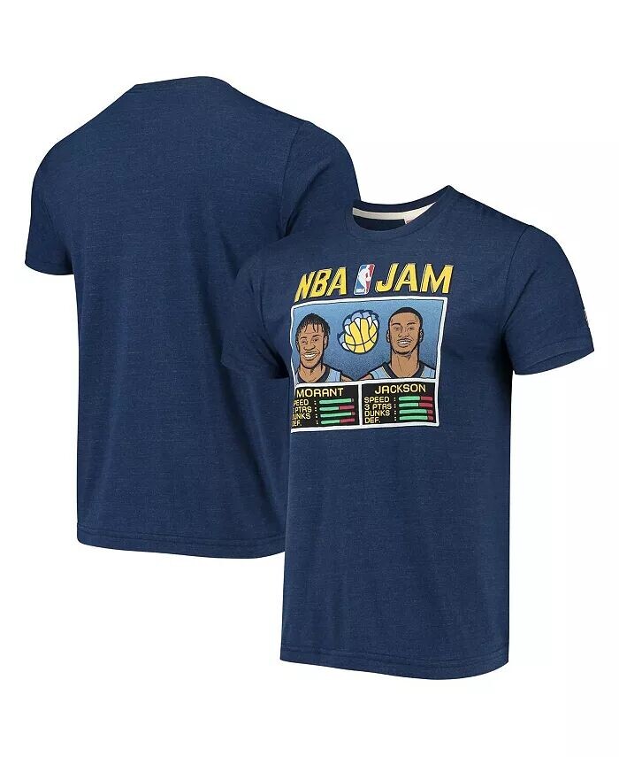 

Мужская темно-синяя футболка Ja Morant and Jaren Jackson Jr. Memphis Grizzlies NBA Jam Homage