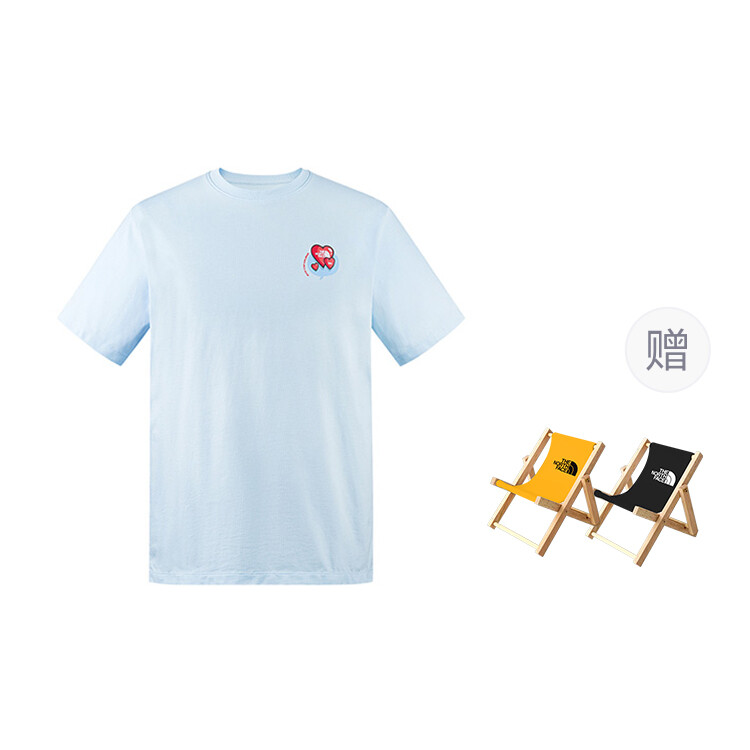 

Футболка с сердцем унисекс The North Face, цвет Fantasy Blue (Gift Edition)