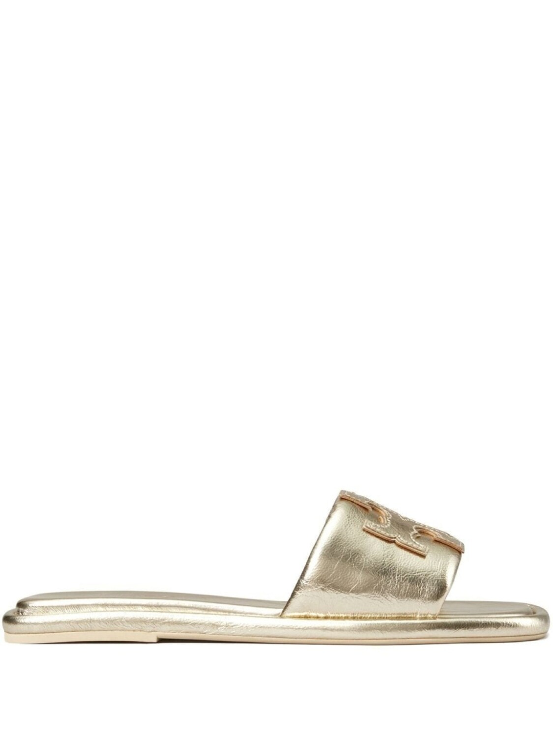 

Tory Burch шлепанцы с тисненым логотипом, золотистый
