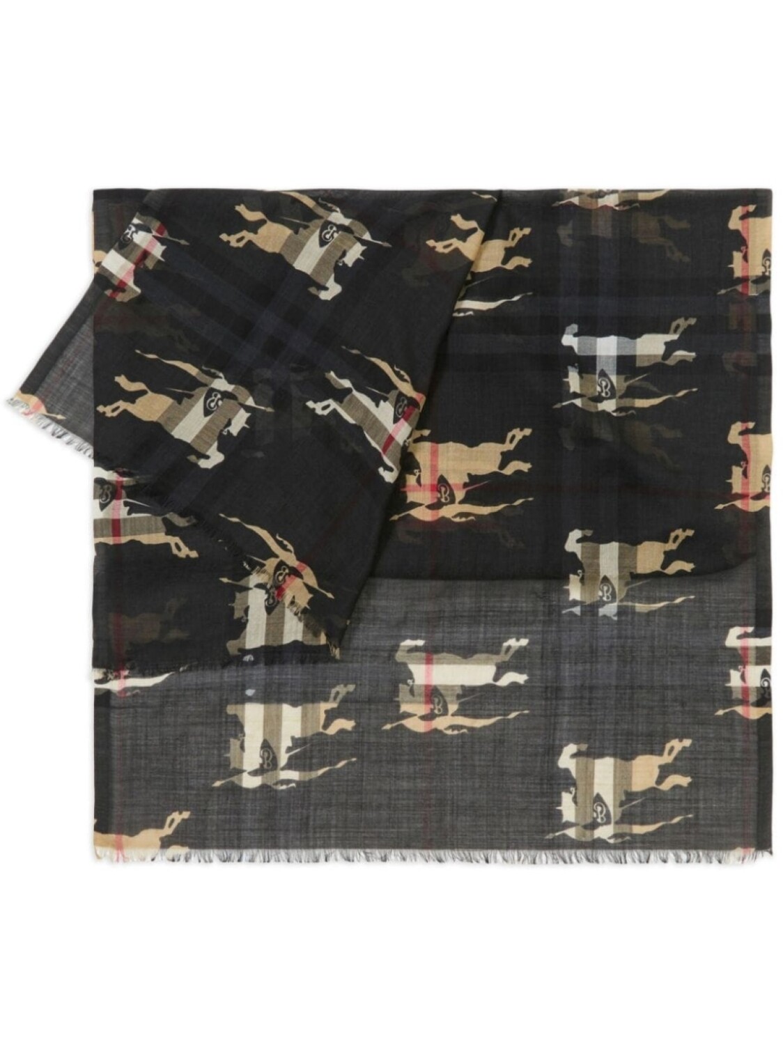 

Burberry шарф из смеси шелка и шерсти с принтом EKD, черный