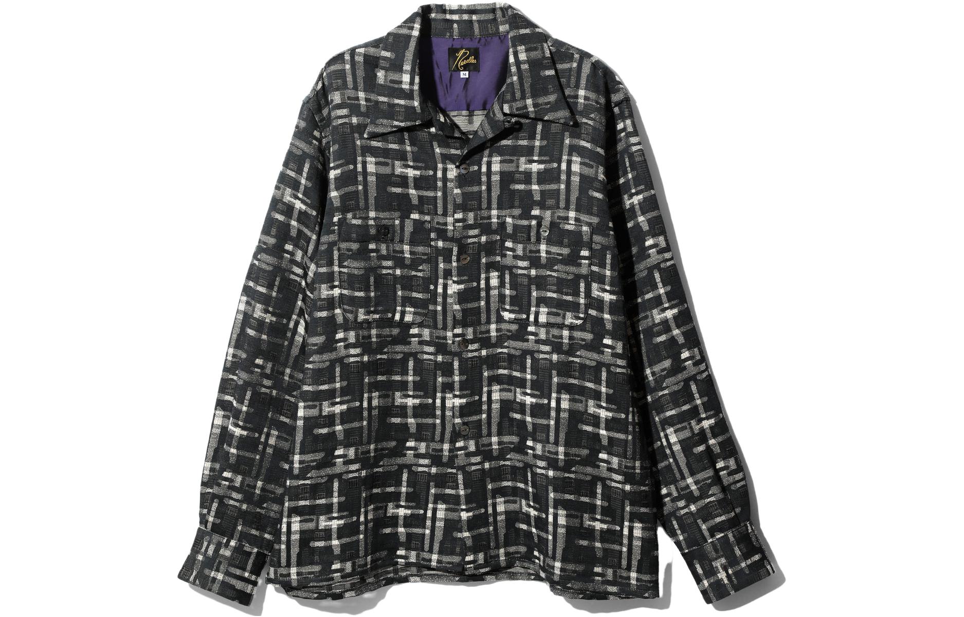 

Needles Рубашки унисекс, черные, с кубинским воротником, средней толщины, другие