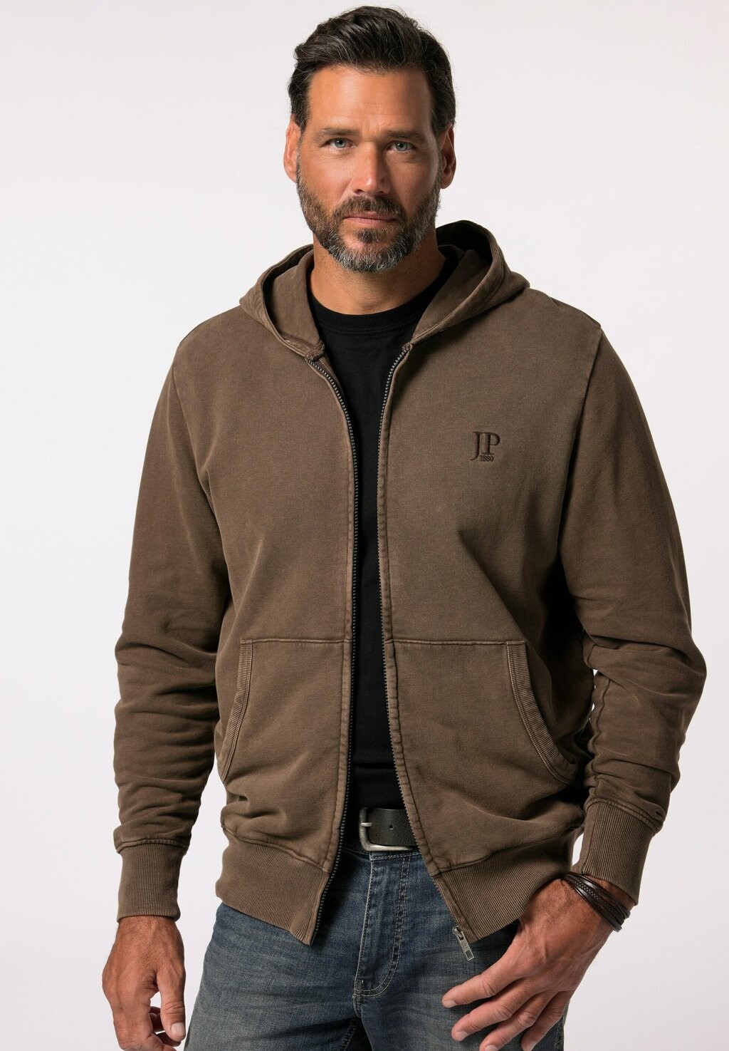 

Толстовка на молнии HOODIE HOMEWEAR VINTAGE LOOK JP1880, темно-коричневый