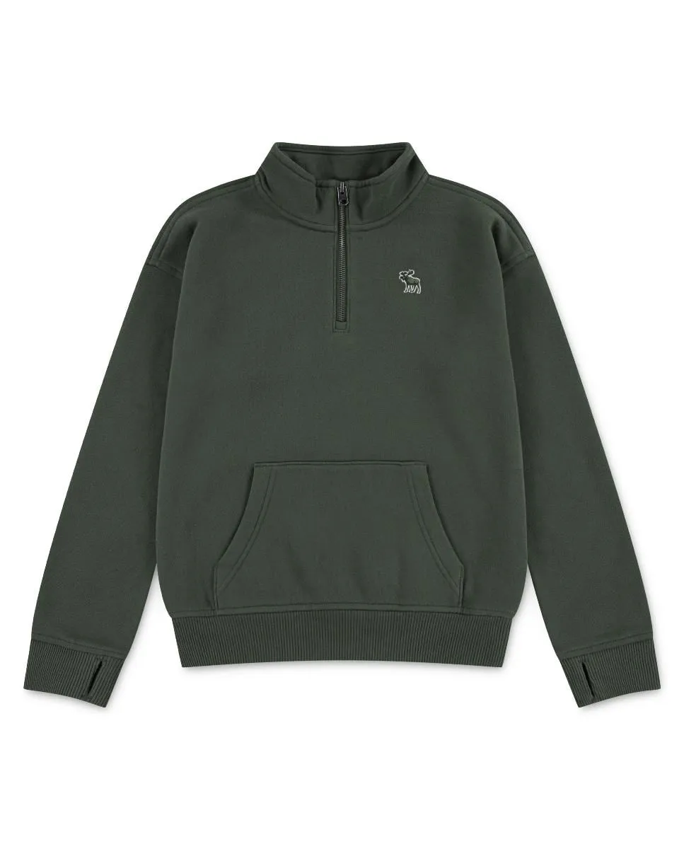 

Водолазка с четвертной молнией, необходимая для детей Abercrombie, зеленый