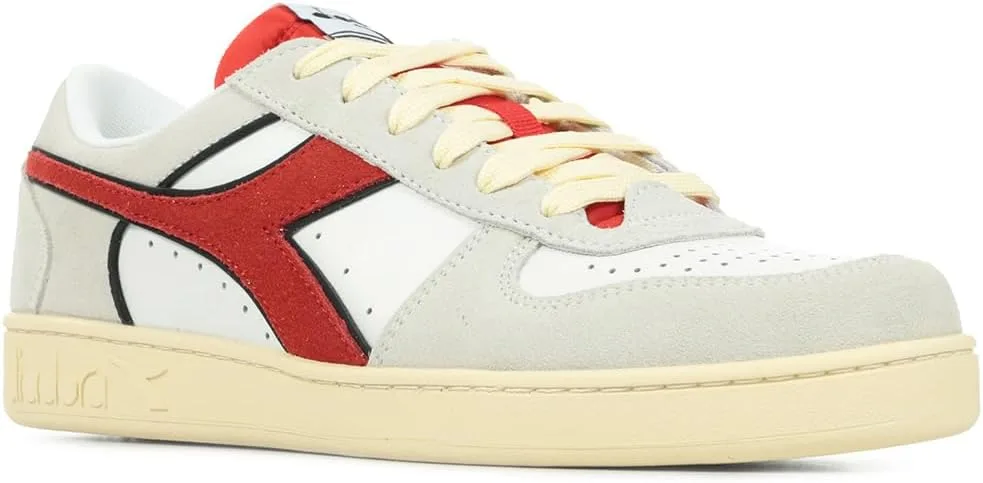 Кроссовки Diadora Unisex Magic Low из замши, белый/красный — фото 2