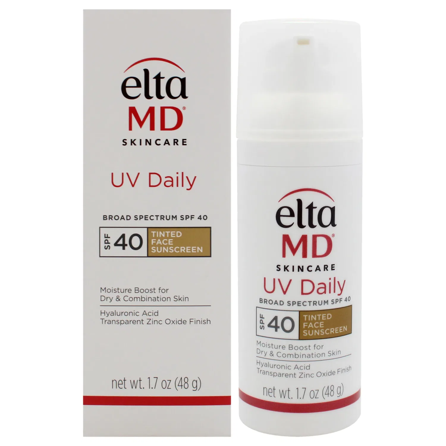 Солнцезащитный крем UV Daily SPF 40 с тонирующим эффектом от EltaMD для мужчин и женщин - 48 г (1,7 унции), Clear/Transparent