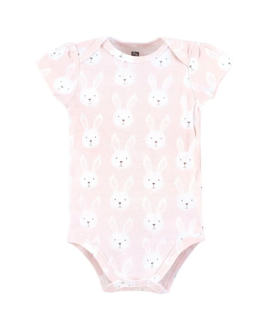Комплект из 3 мягких хлопковых боди на каждый день Hudson Baby, easter bunny розовый — фото 2