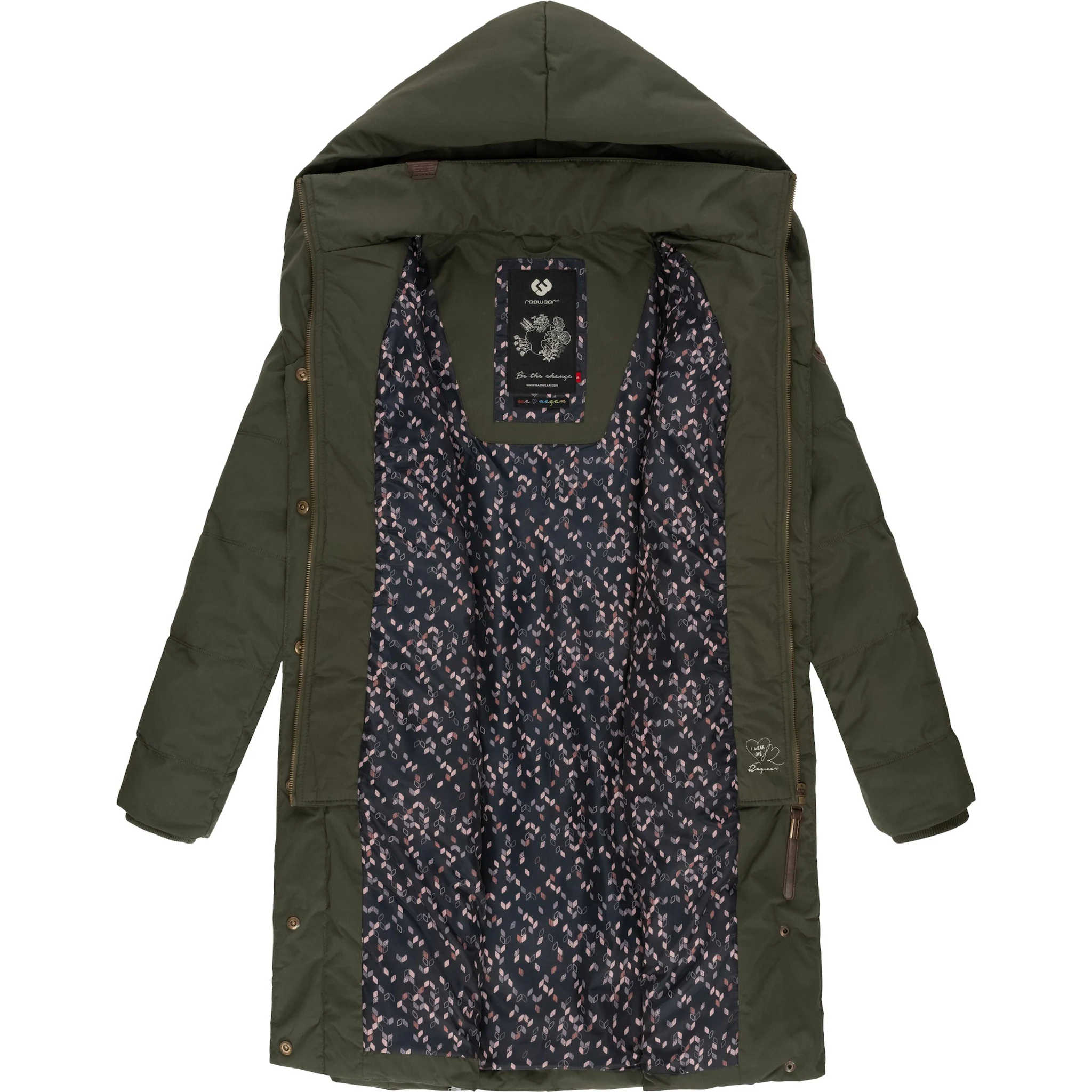 

Стеганое пальто Ragwear "Наталка", стильная, стеганая зимняя парка с капюшоном на подкладке, зеленый
