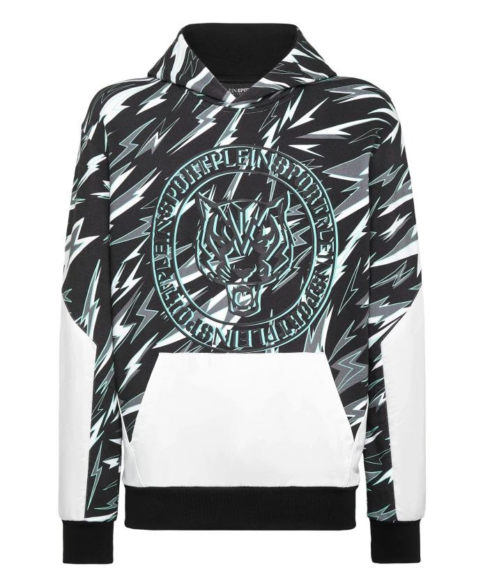 

Толстовка с капюшоном и тигровым принтом Plein Sport, мультиколор