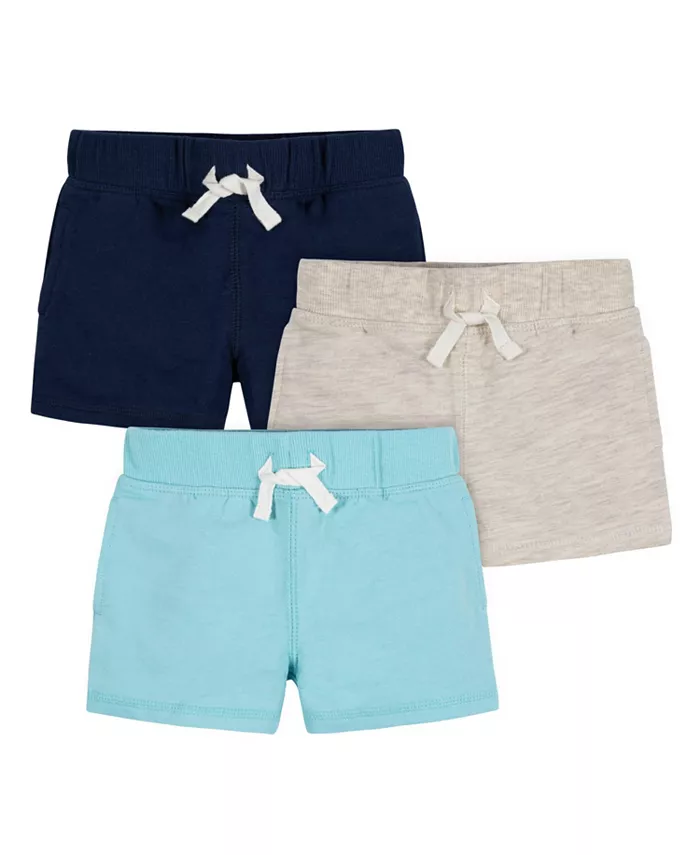 

Брюки-шорты для мальчиков Baby Boys 3-Pack Pull-On Knit Shorts, серые и черные, 18 месяцев Gerber, синий