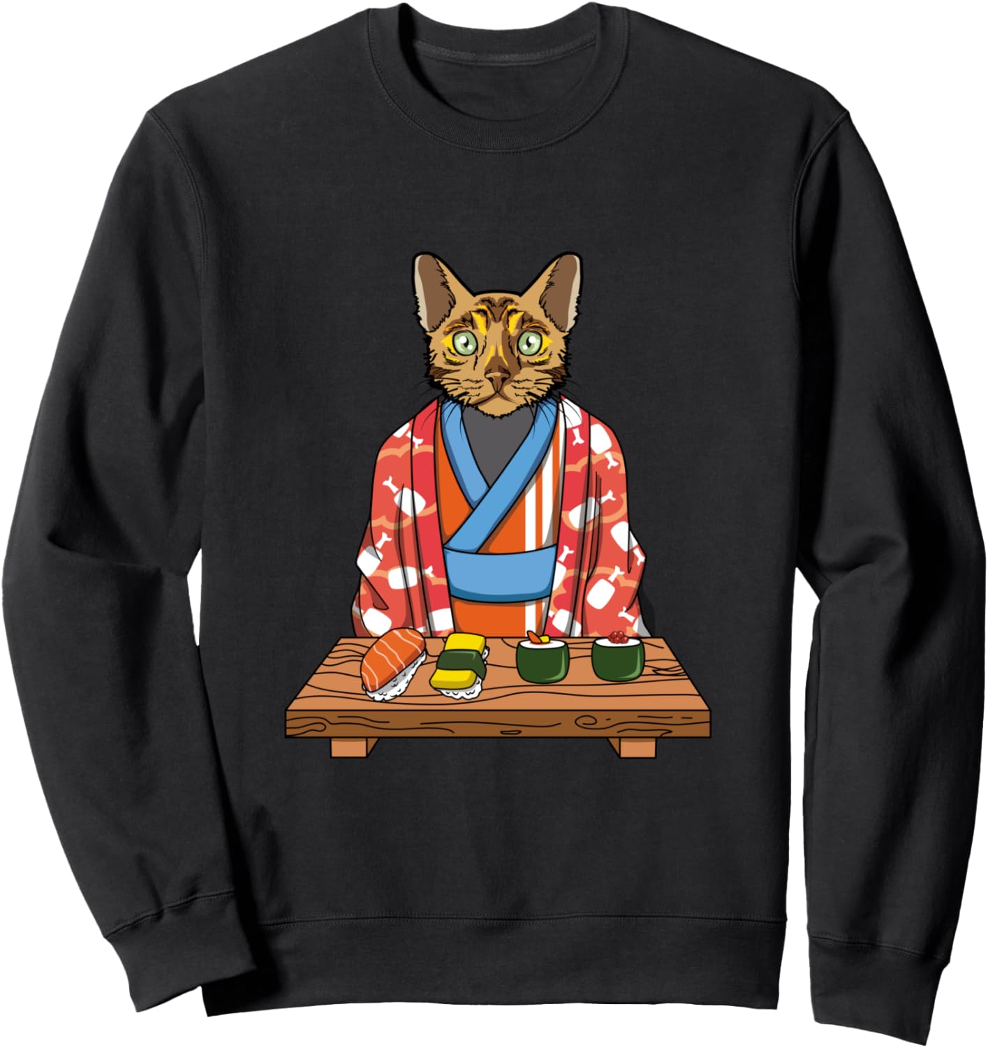 

Толстовка, Милый японский бенгальский кот в кимоно-толстовке Japanese Bengal Cat Mom Dad, черный