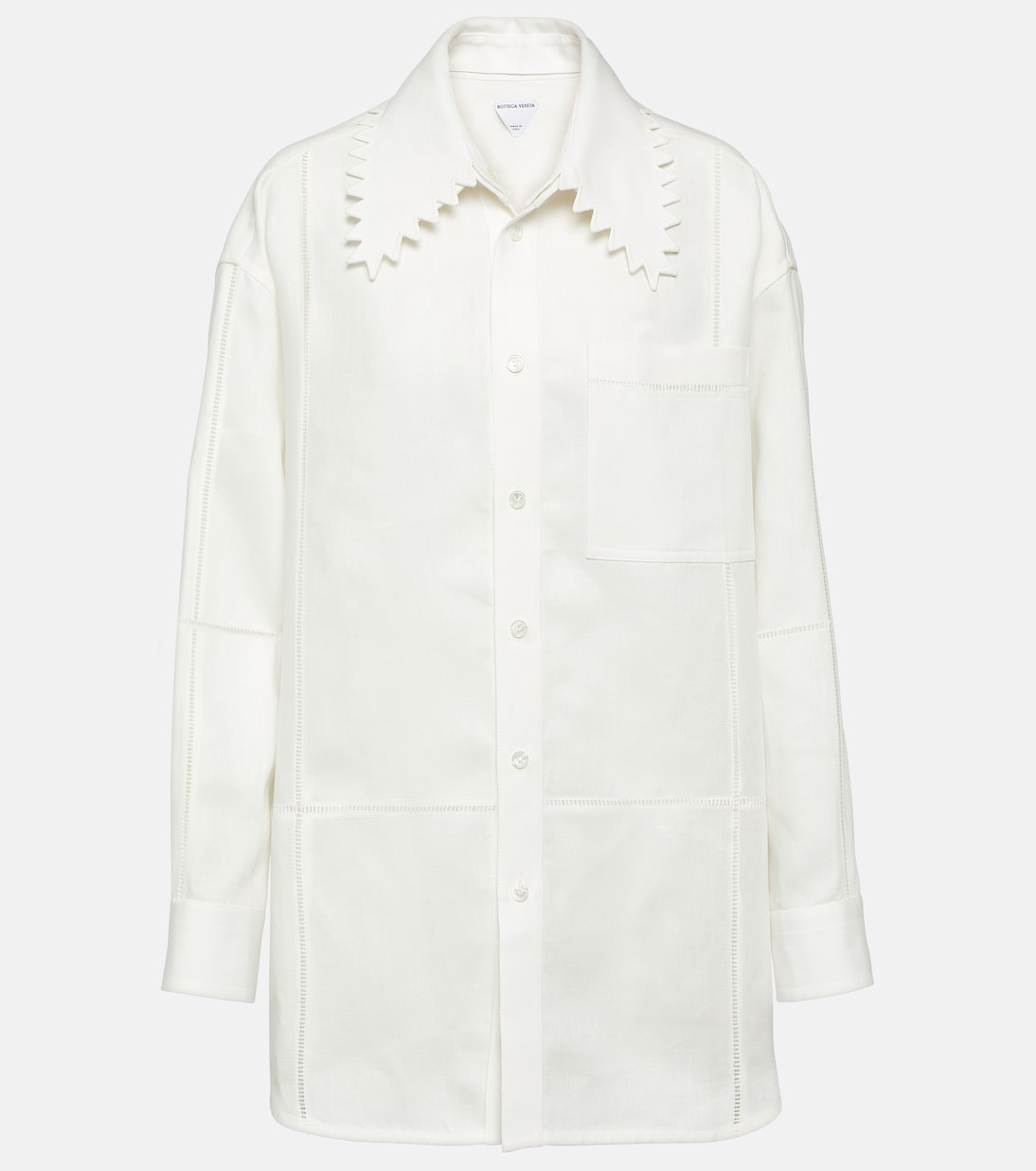 

Льняная рубашка оверсайз Bottega Veneta, Chalk