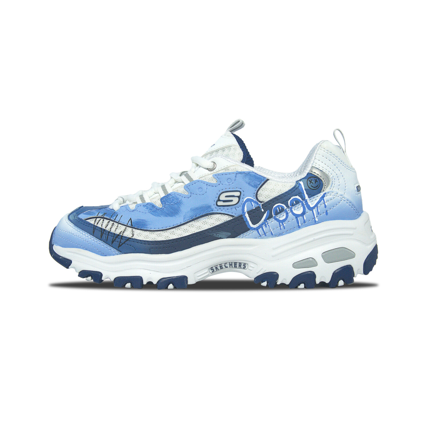 

Кроссовки Skechers D"Lites 1.0 Chunky Sneakers Women's Low-top White/Royal Blue, синий