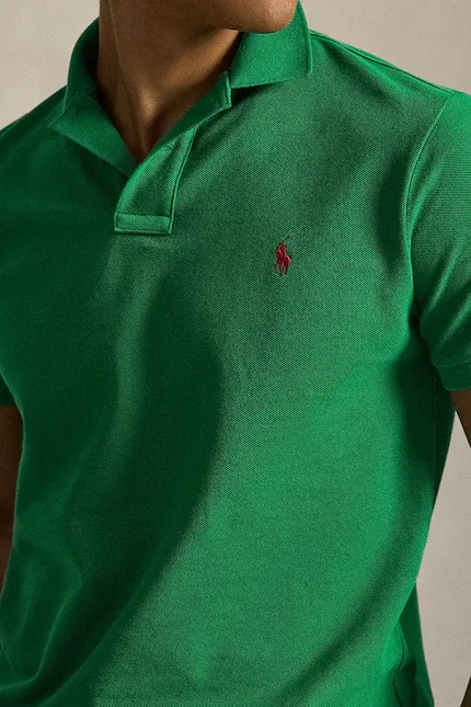 Футболка-поло хлопковая Polo Ralph Lauren, зеленая — фото 4