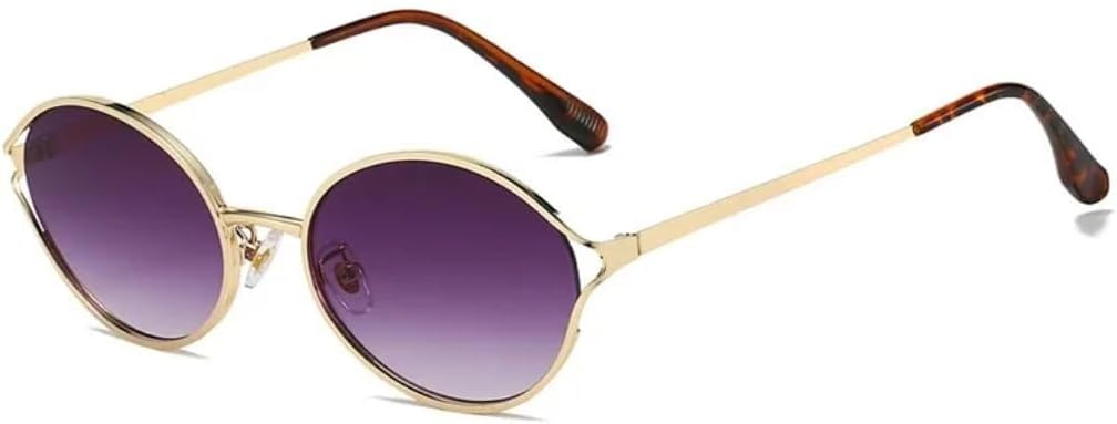 

Солнцезащитные очки с защитой UV400 | Круглые металлические, прозрачные, в стиле панк | для женщин и мужчин, для занятий спортом на открытом воздухе и вождения LXLHWN, Golden Gray Gradient