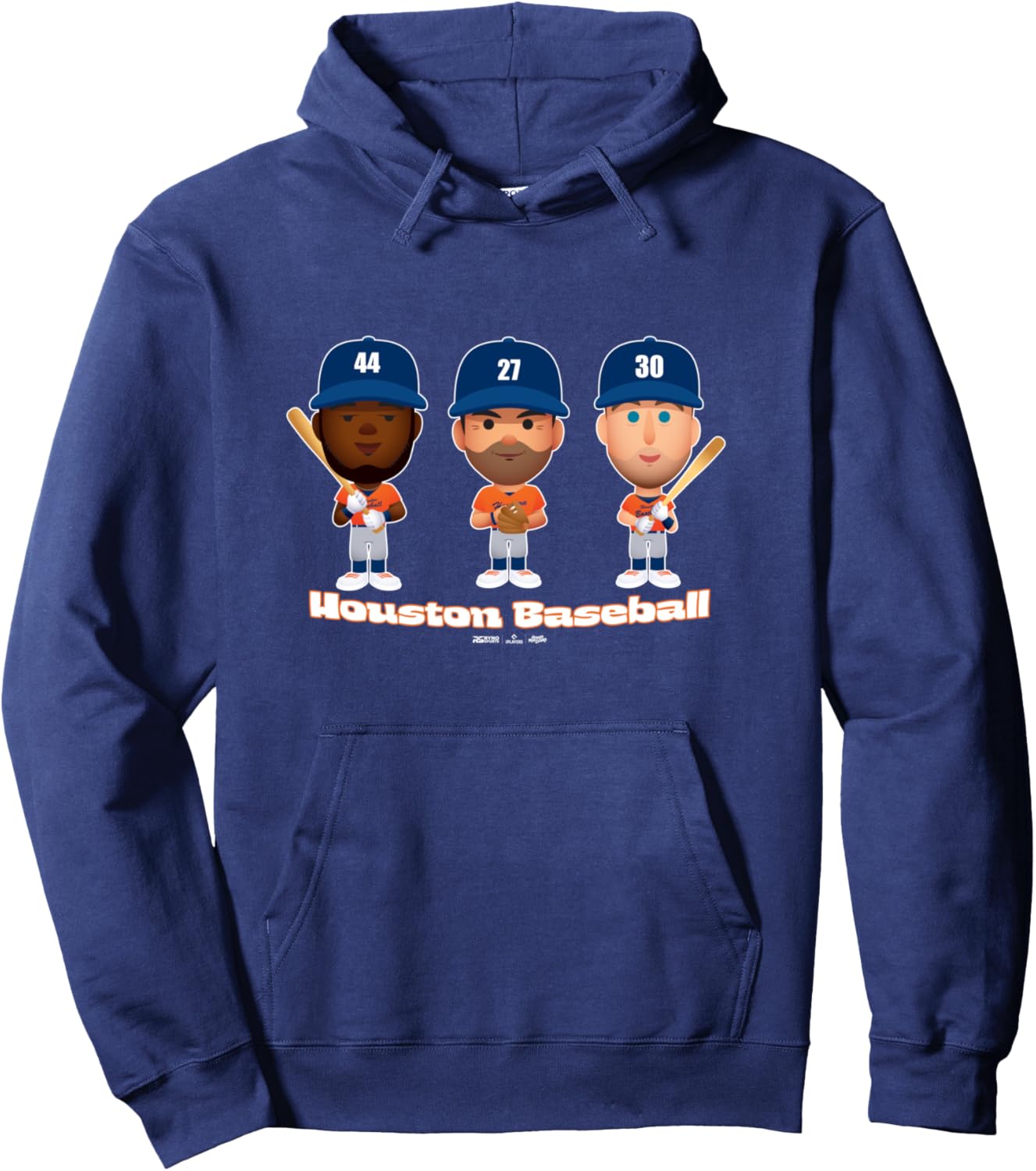 

Худи с изображением трех игроков бейсбольной команды Хьюстона из MLBPA Ryno Sports, темно-синий