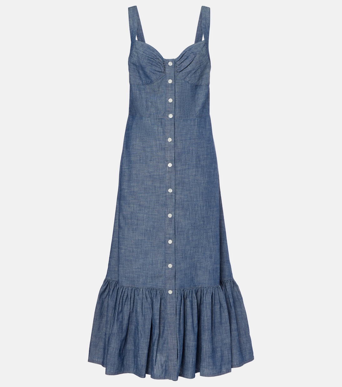 

Хлопковое платье макси из шамбре Polo Ralph Lauren, Chambray