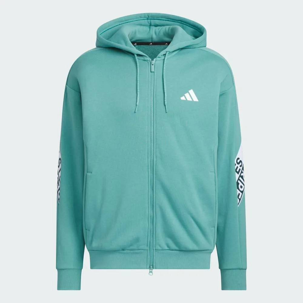 Официальная толстовка Adidas Wording Pack свободного кроя из плотной французской махровой ткани на молнии, цвет Blue — фото 4