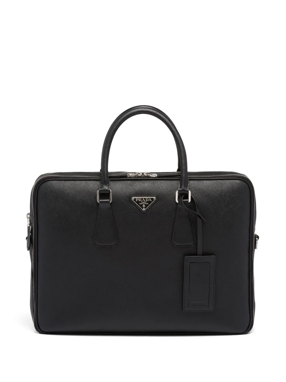 

Портфель из сафьяновой кожи Prada, черный