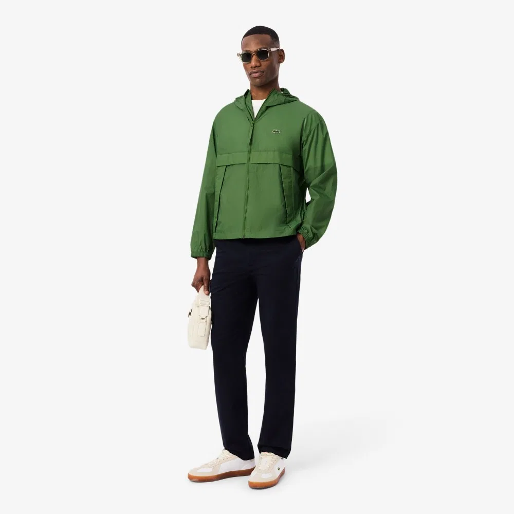 Мужская лёгкая упаковываемая ветровка Lacoste, зелёная — фото 4