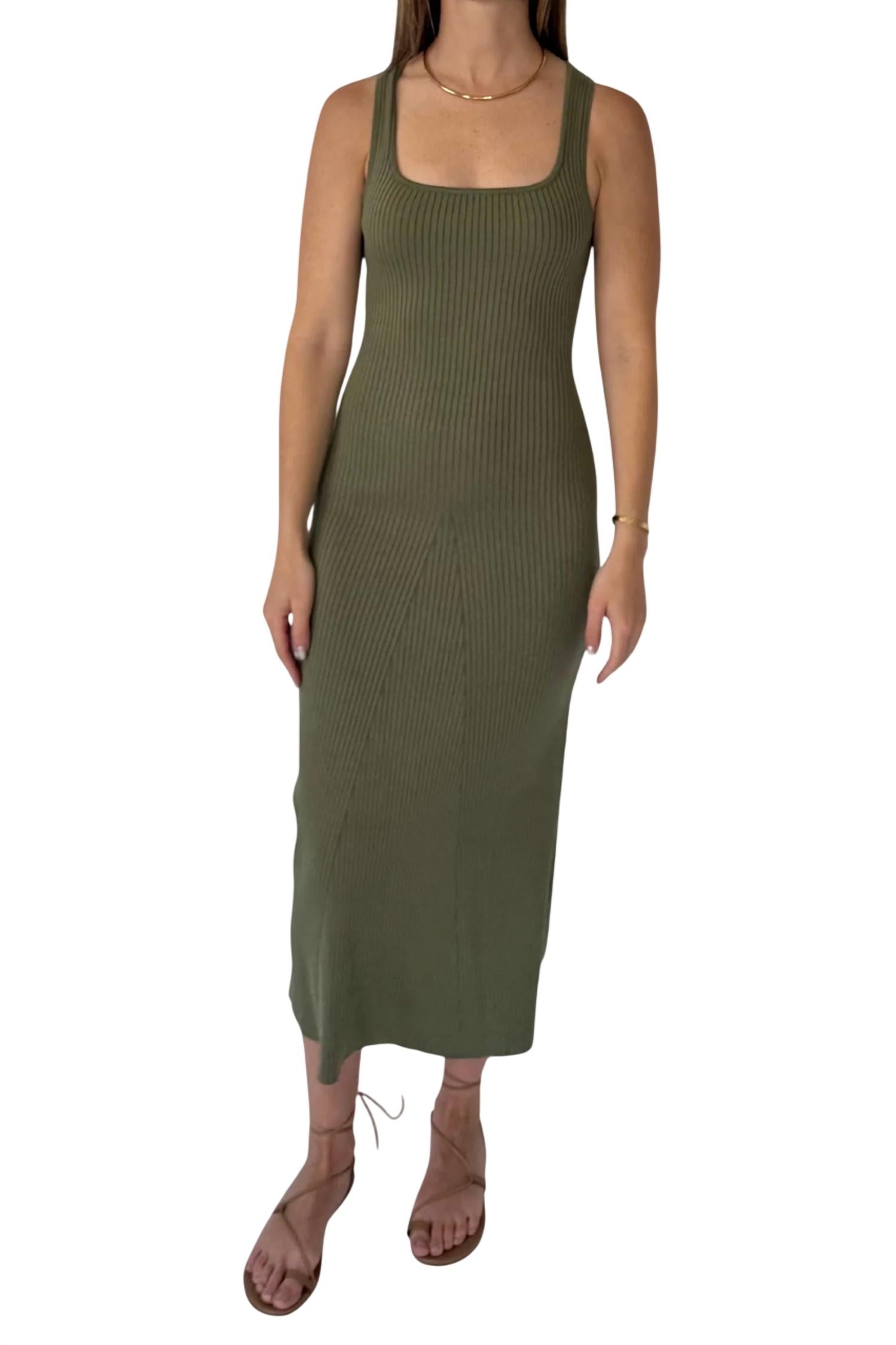 

Трикотажное платье без рукавов в цвете Moss Green MOD REF