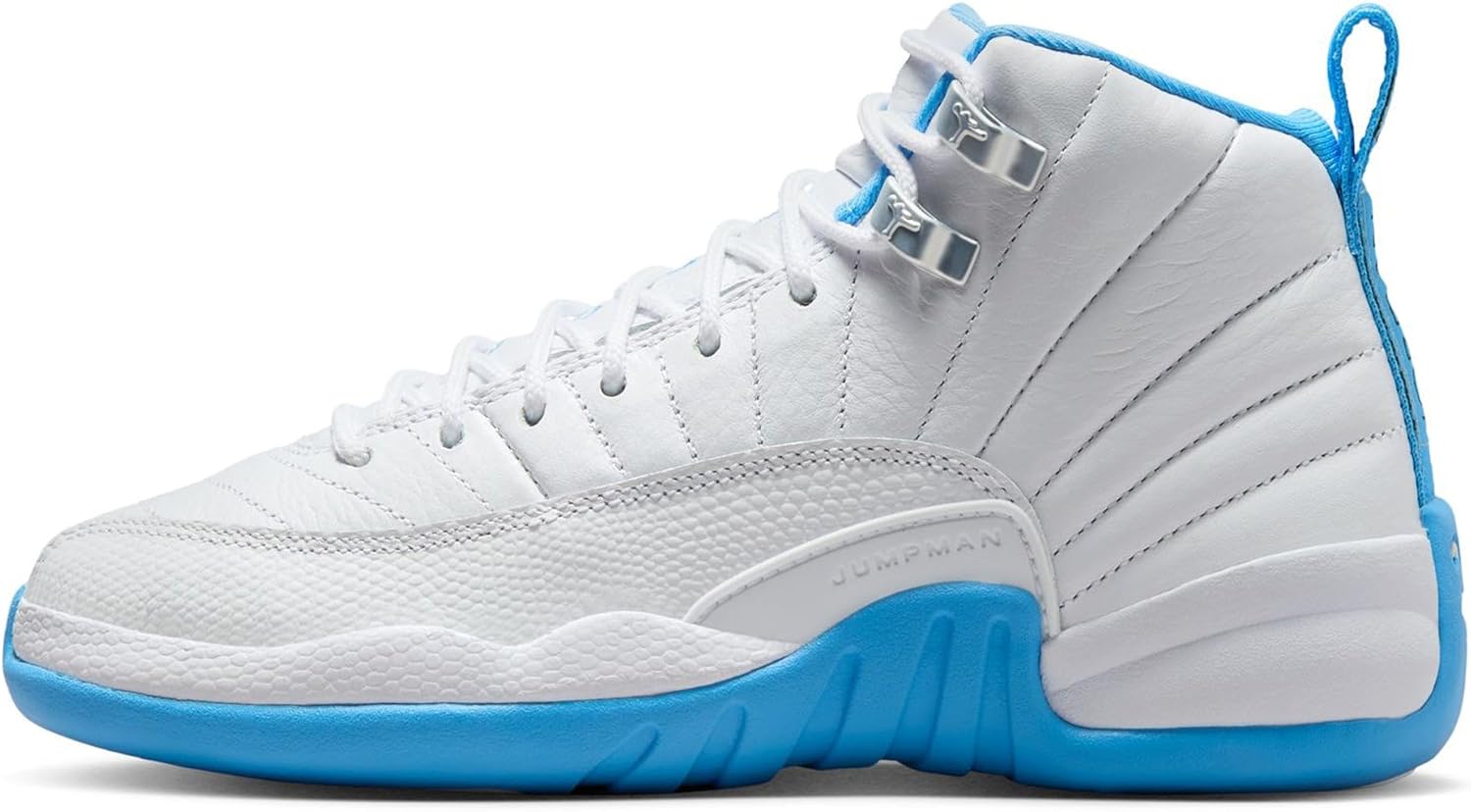 

Кроссовки Air Jordan 12 Retro (gs) white/university Blue-metallic Silver Nike