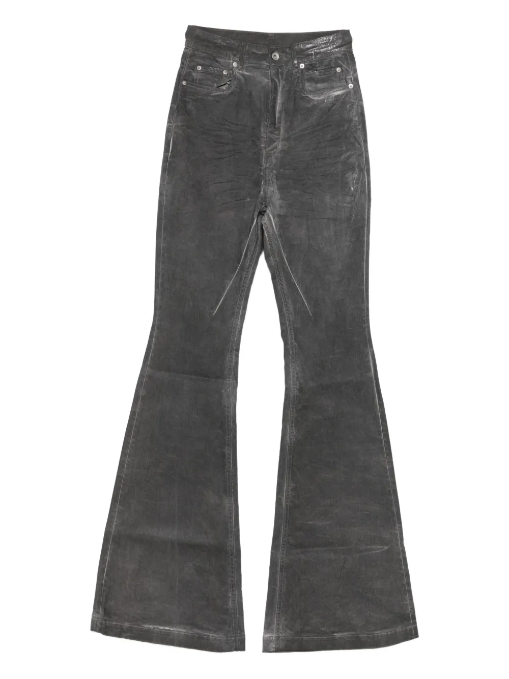 

Расклешенные джинсы с потертостями Rick Owens DRKSHDW, серый