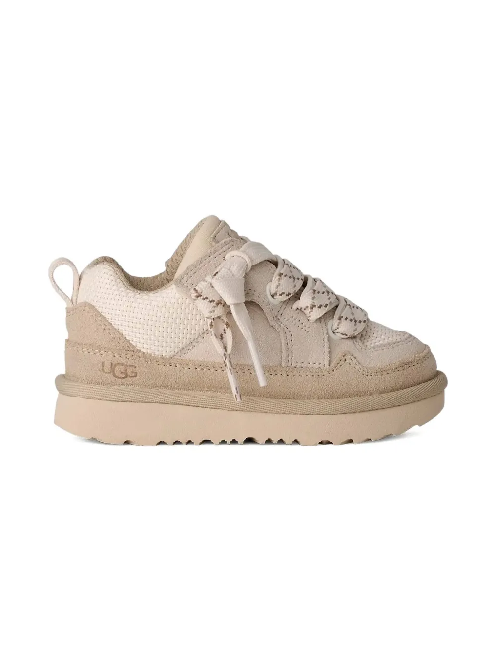 Кроссовки с шнуровкой и вставками Ugg Kids, бежевый — фото 2