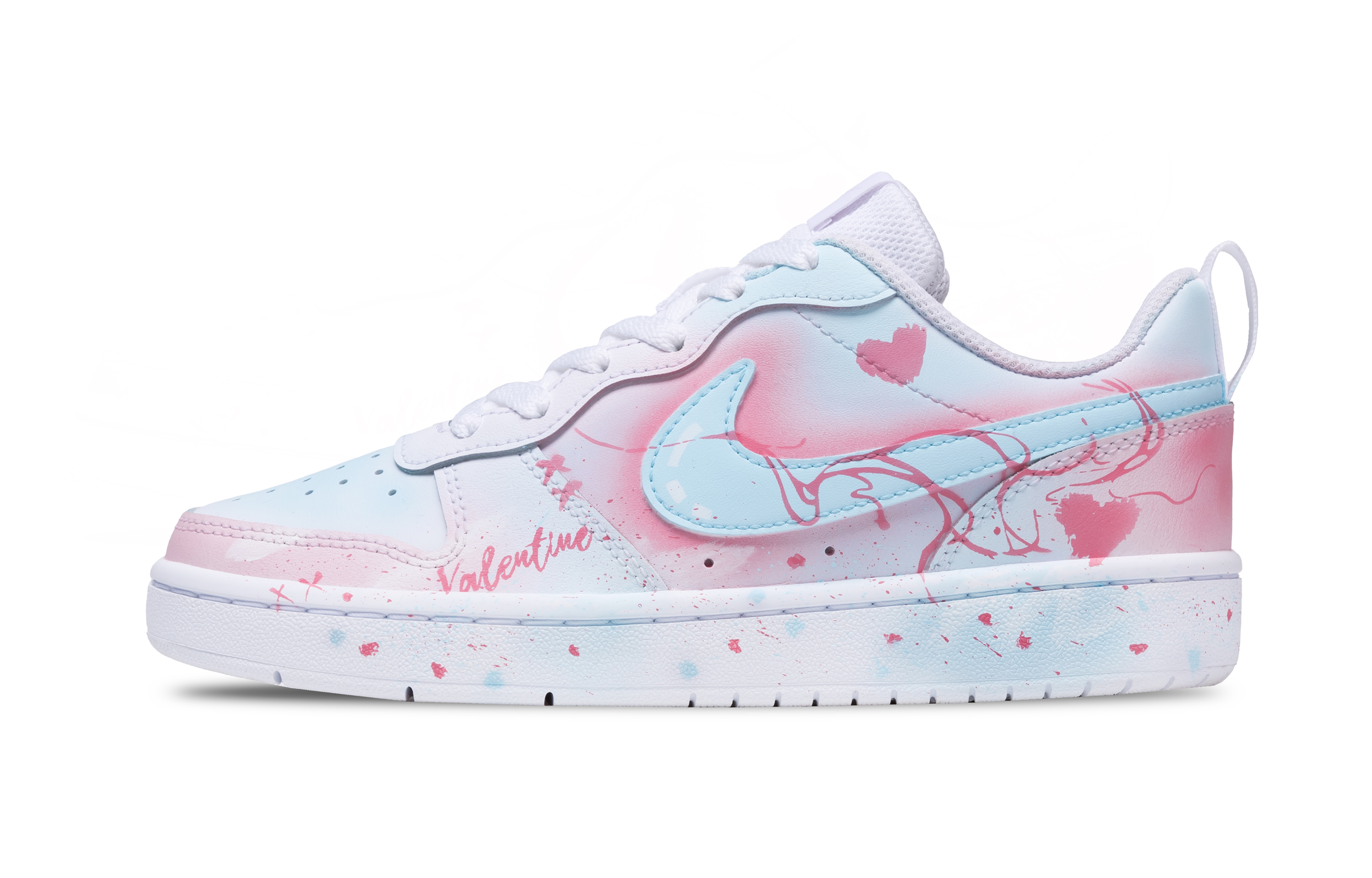 

Nike Дышащие низкие детские кроссовки для скейтбординга Court Borough Low 2, синие, розовые, для подростков