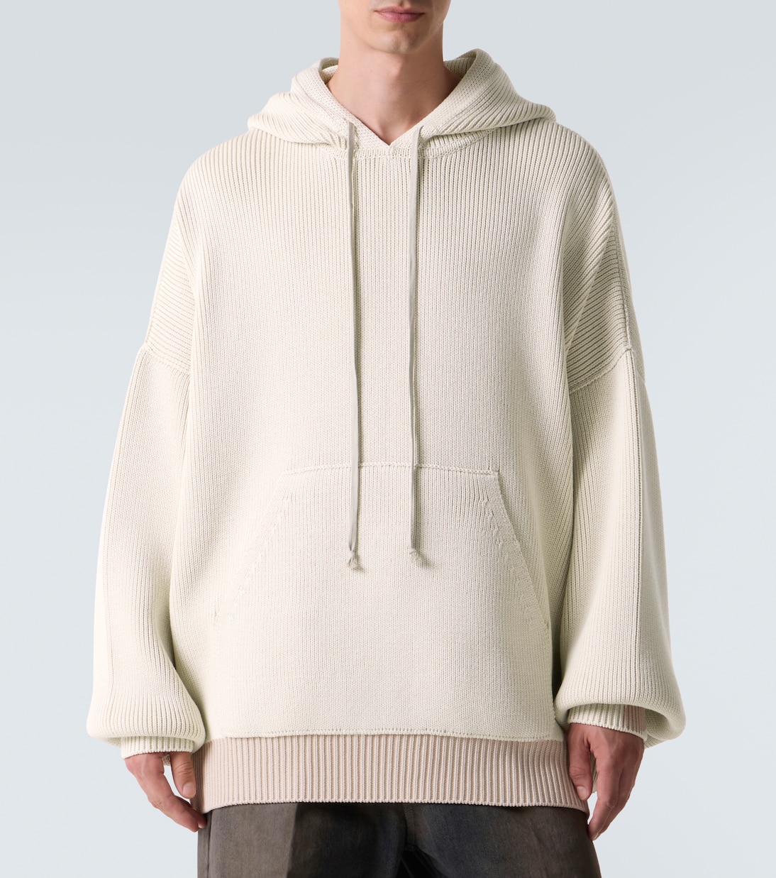 Худи Hun из натуральной шерсти в рубчик Rick Owens, Natural — фото 3