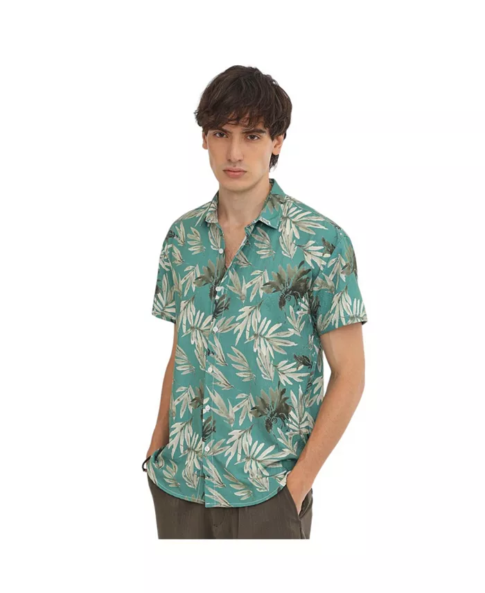 

Мужская рубашка Sea Green Breezy Foliage Campus Sutra, зеленый