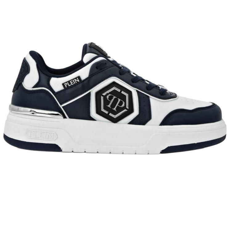 PHILIPP PLEIN Кроссовки Lo Top Leather Low top Skateboard Shoes Unisex бело-синие — фото 3