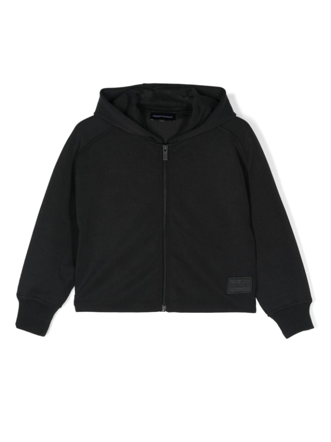 

Emporio Armani Kids худи на молнии с нашивкой-логотипом, черный