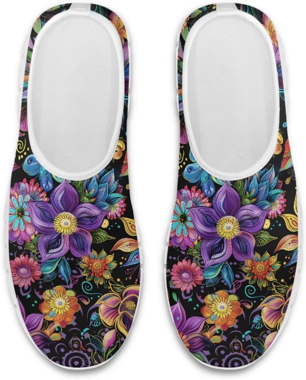 

Кроссовки Chaqlin Flat Low с цветочным принтом, без шнурков, лоферы для женщин и мужчин, арт-мода, повседневные, для работы, прогулок, тенниса, фиолетовый