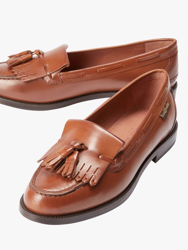 Честерские кожаные лоферы с кисточками Russell & Bromley, Brown — фото 3