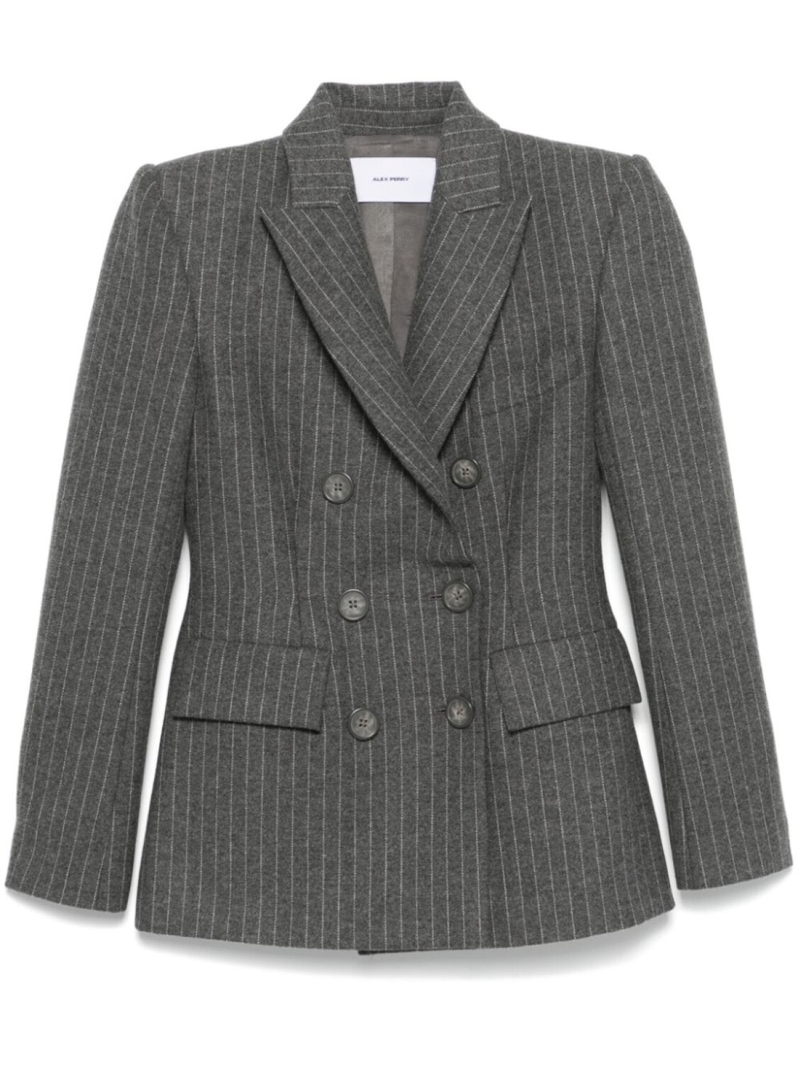 

Alex Perry двубортный пиджак в тонкую полоску, серый