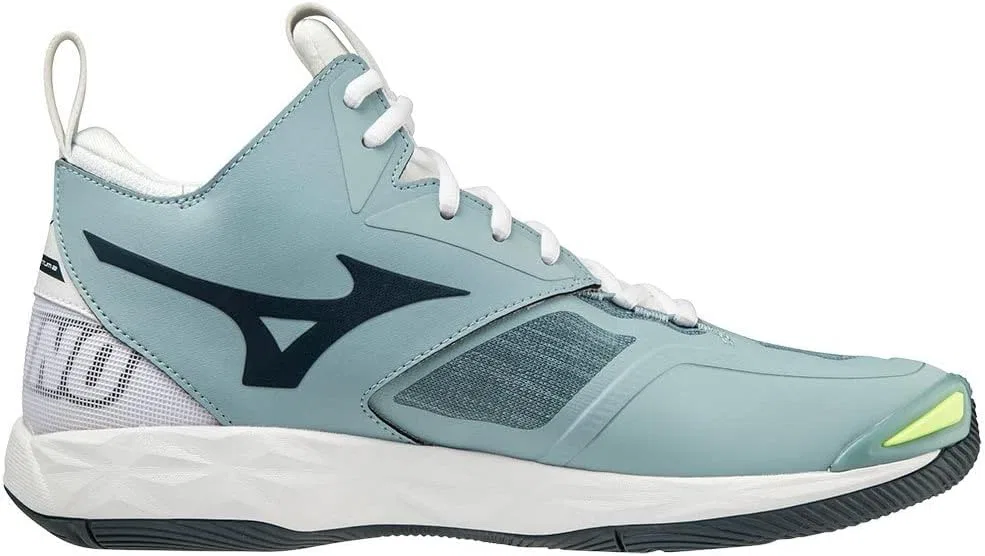 Волейбольные кроссовки Mizuno Unisex 2 Wave Momentum Mid, размер 10, Blue White Stone Blue Stratifieds White — фото 3