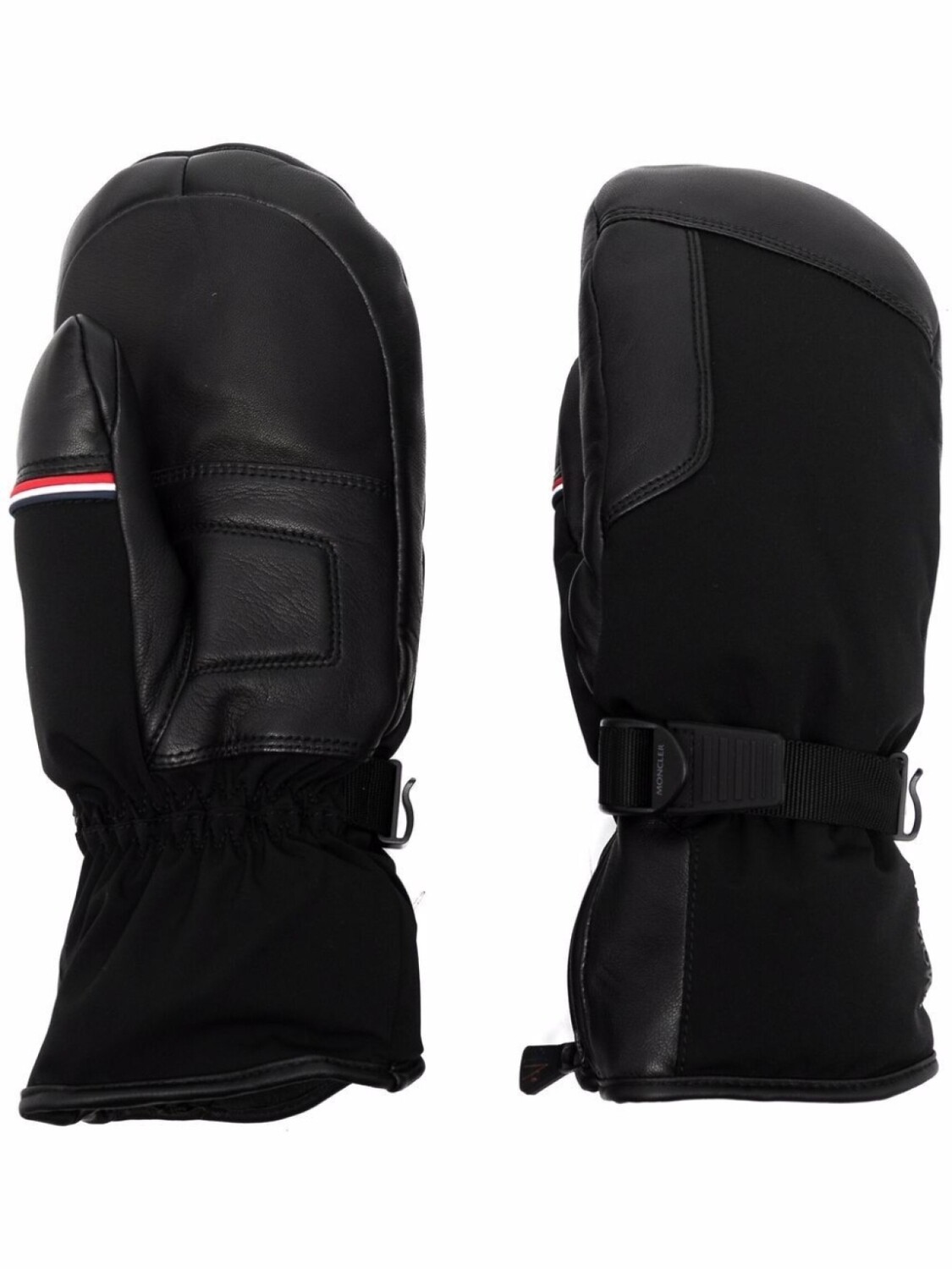 

Moncler Grenoble варежки с кожаными вставками, черный