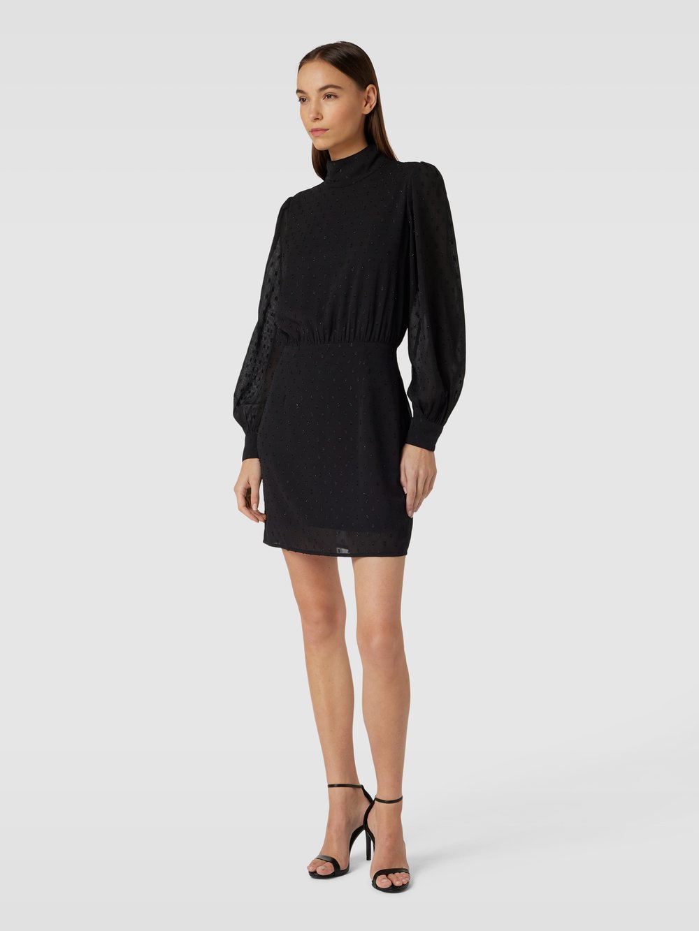 

Мини-платье с воротником-стойкой Esprit, черный