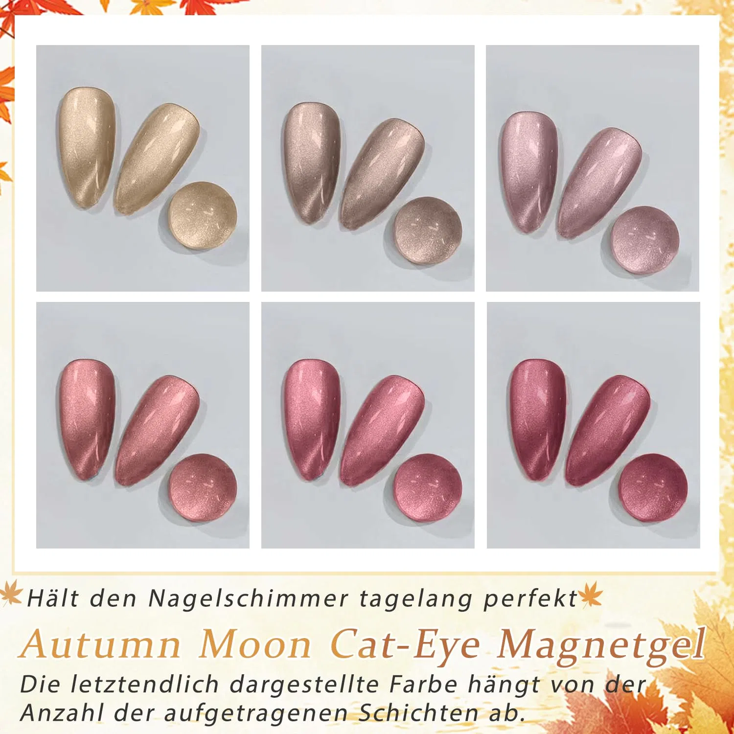 Набор магнитного гель-лака Biutee Cat Eye 6 цветов Biutee, Autumn Moonlight — фото 2