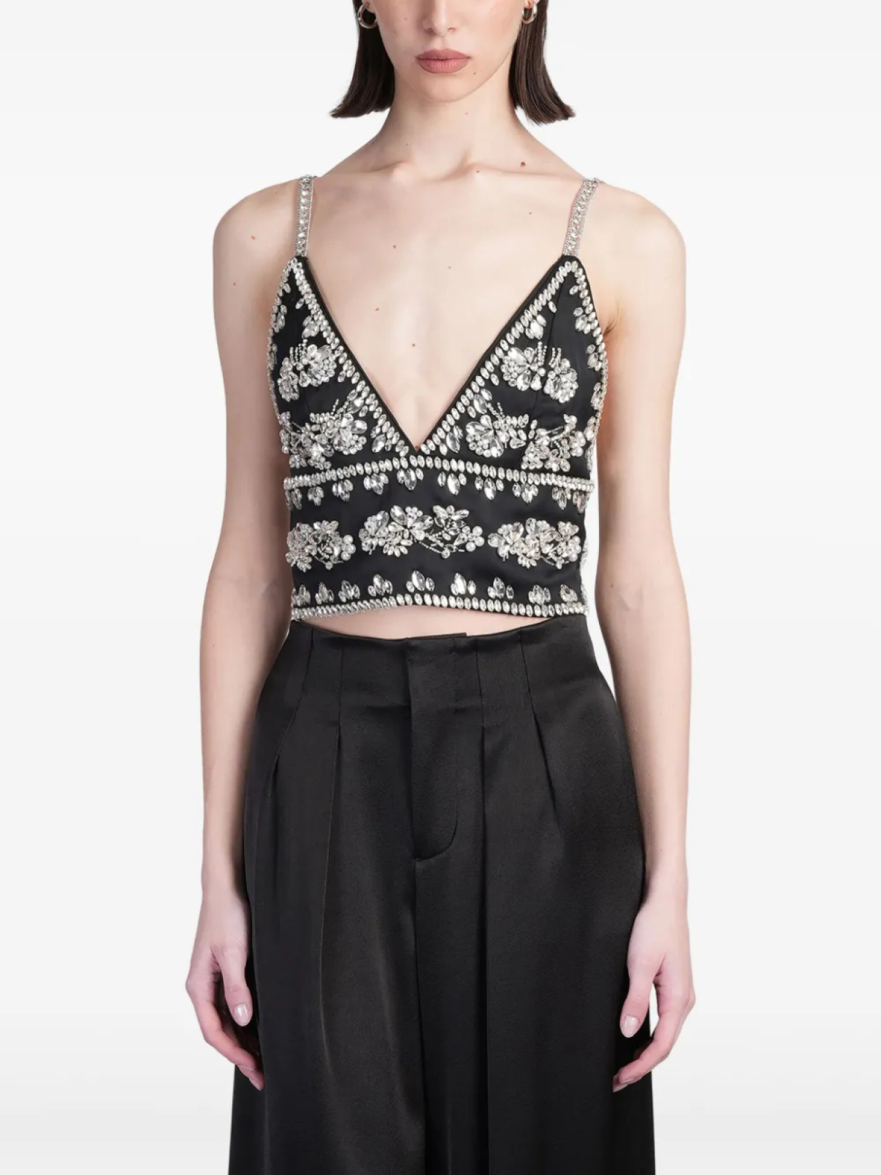 

Элис + Оливия Карли топ Alice + Olivia, черный