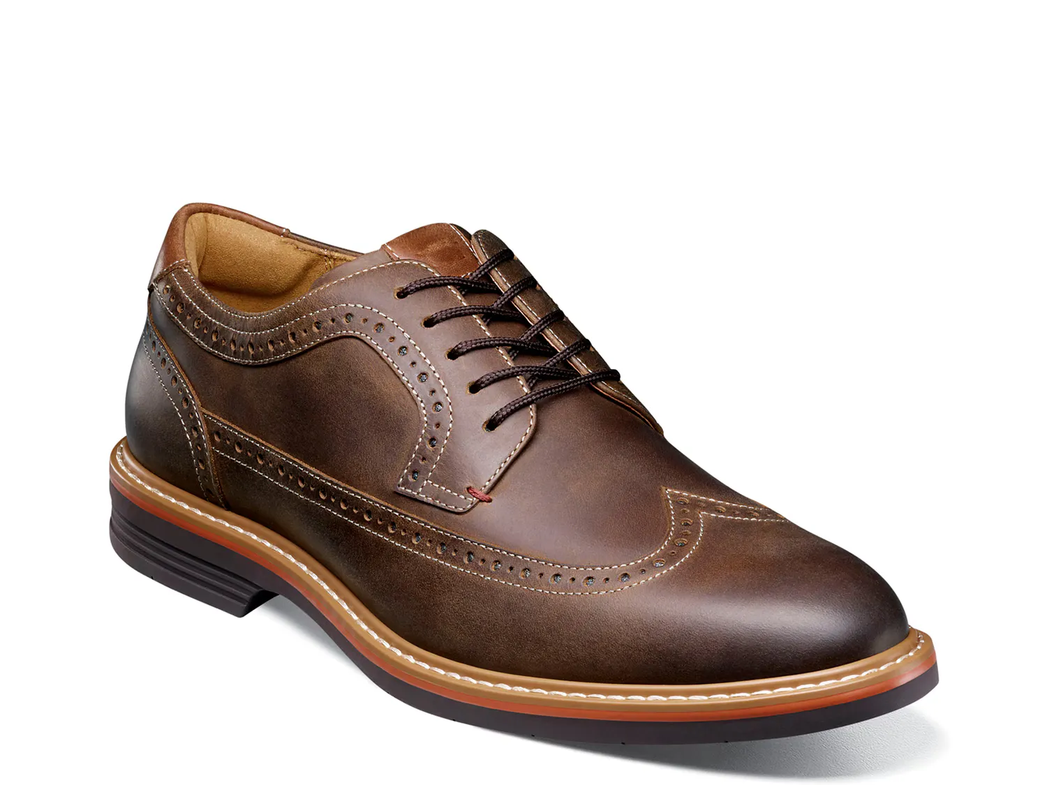 

Оксфорды Norwalk Wingtip Oxford Florsheim, темно-коричневый