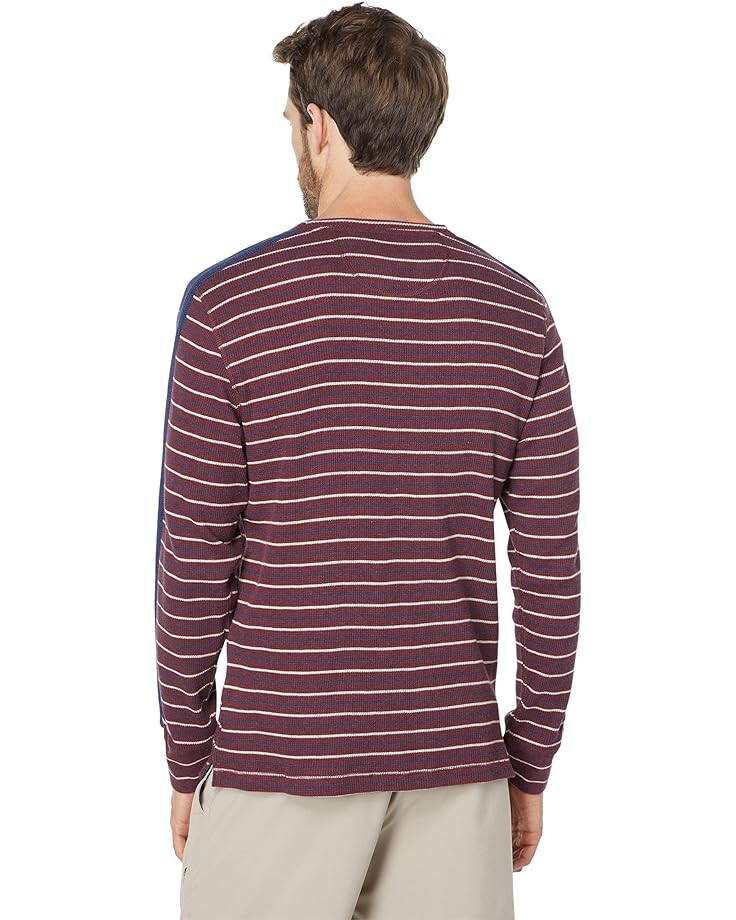 

Рубашка U.S. POLO ASSN. Long Sleeve Stripe Thermal Crew Neck Shirt, цвет Port Wine Heather