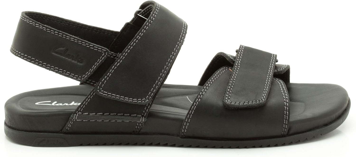 Мужские сандалии с открытым носком Clarks, черный — фото 2