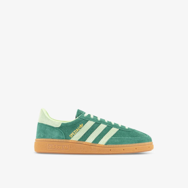 Замшевые низкие кеды handball spezial с 3 полосками Adidas, зеленый