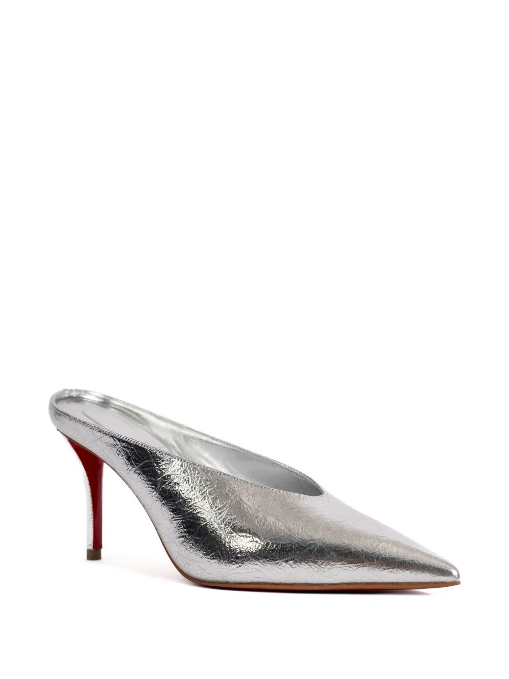 Мюли Miss Z Slimimule 80 с эффектом металлик Christian Louboutin, серый — фото 2
