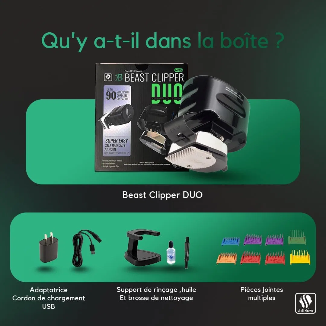 Набор беспроводных машинок для стрижки волос и бороды «Beast Clipper Duo» от Skull Shaver Skull Shaver — фото 3