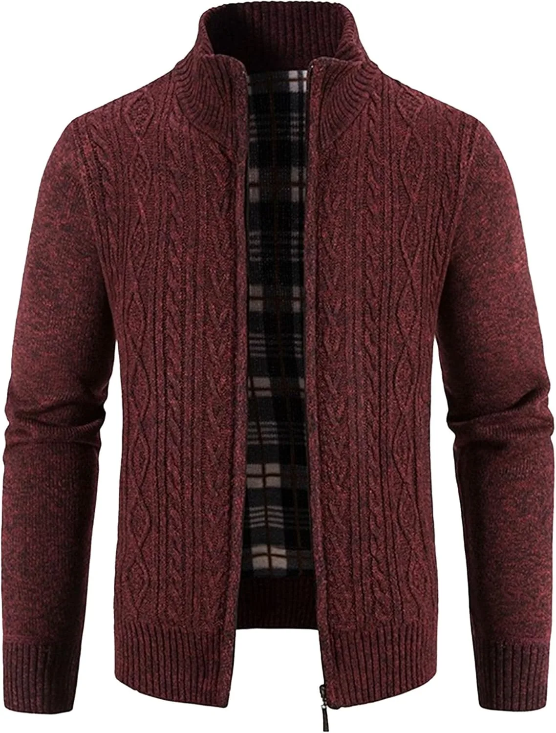 

Мужской кардиган с молнией, классический slim fit, вязаный SWJGLITTR