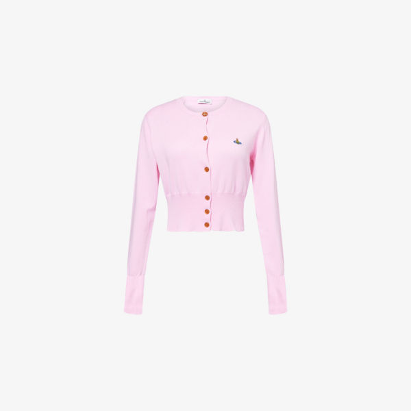 

Укороченный кардиган Bea из хлопка и кашемира Vivienne Westwood, розовый