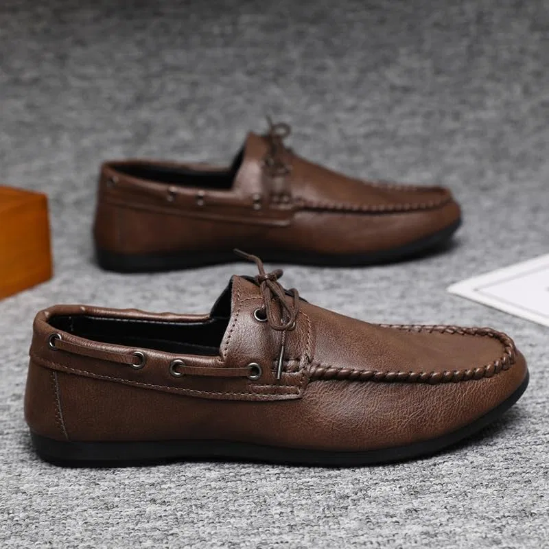 Лоферы мужские, кожа PU, Loafers for Men, коричневый SayfuR — фото 4