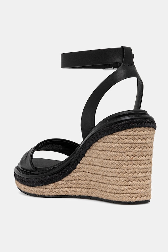 Кожаные сандалии Wedge Sandal 70 на платформе Calvin Klein, черный — фото 3